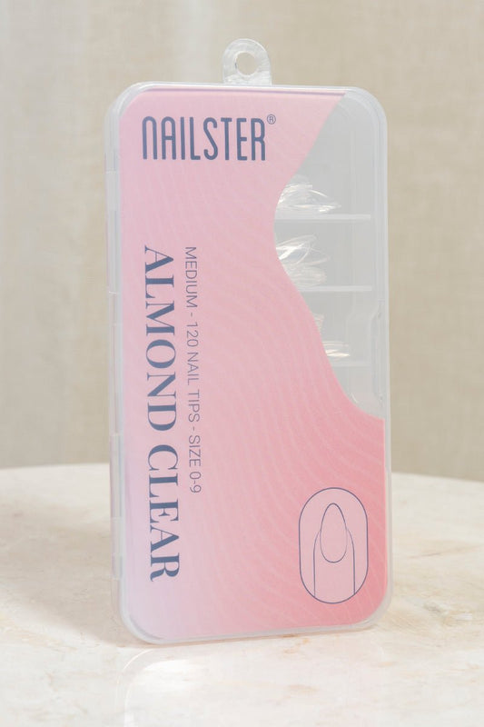 Almond Medium Clear Tipper (120 stk) | Nailster Norway