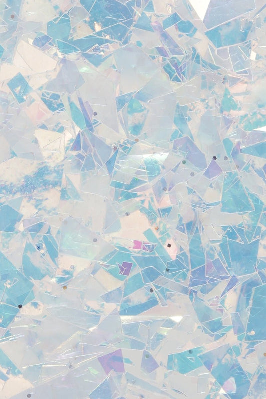 Glass Flake - Hvit/Blå Glitter | Nailster Norway