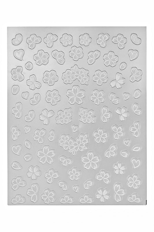 White flowers - 3D Sticker | Nailster Norway
