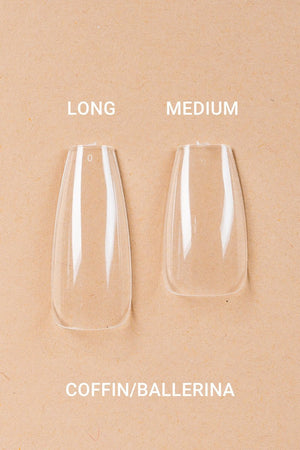 5 x Coffin/Ballerina Medium Clear tipper