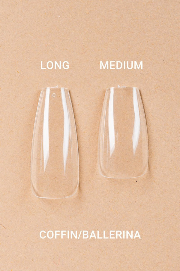 5 x Coffin/Ballerina Medium Clear tipper