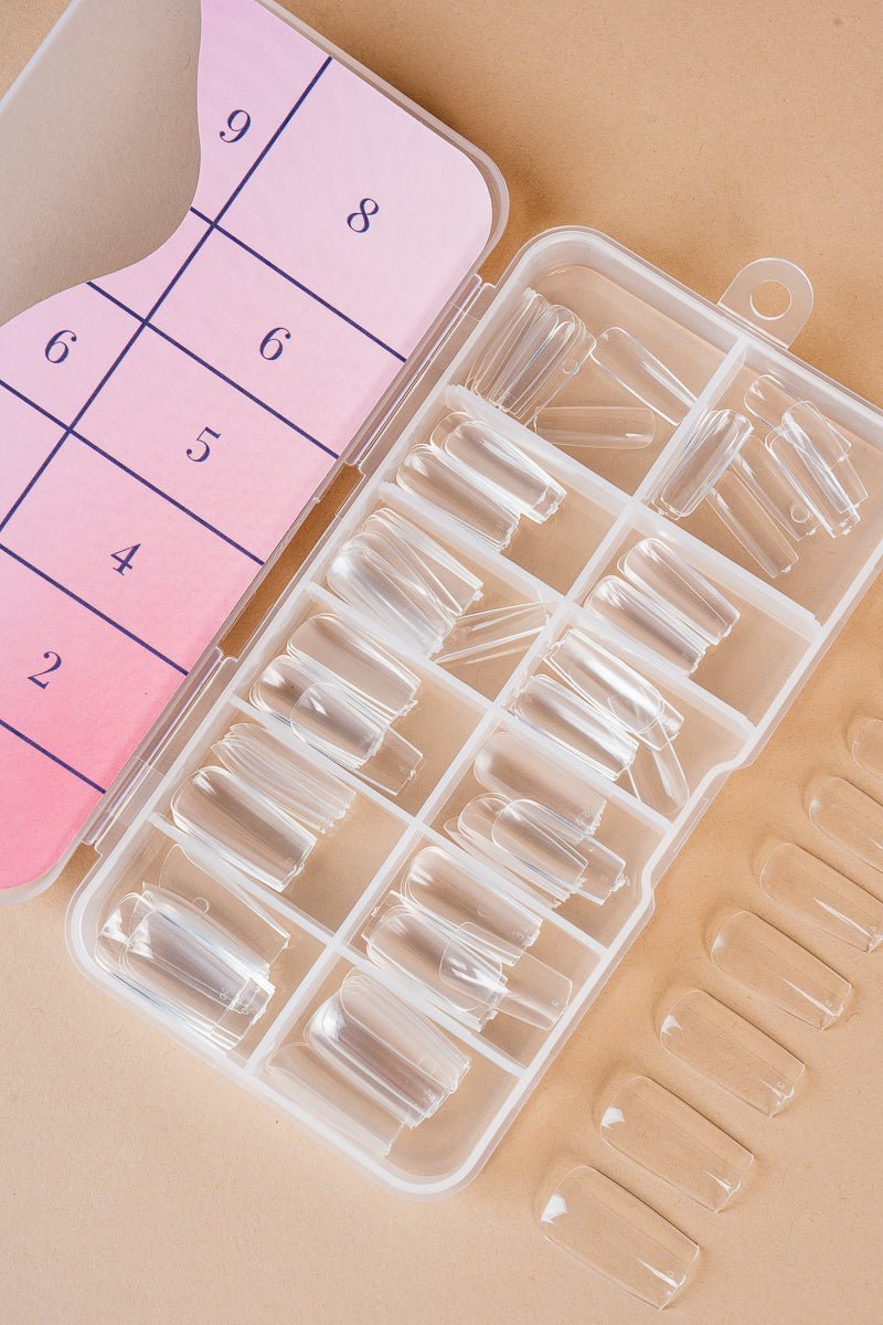 5 x Square Medium Clear Tipper