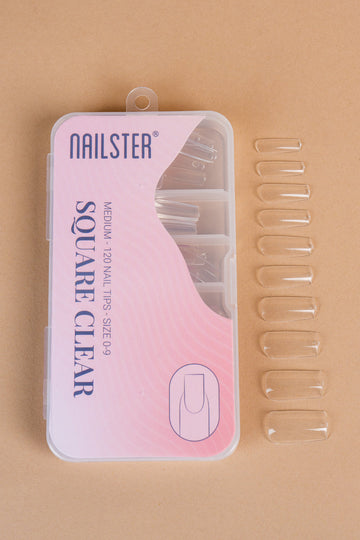 5 x Square Medium Clear Tipper