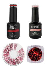 French Glitter Hearts