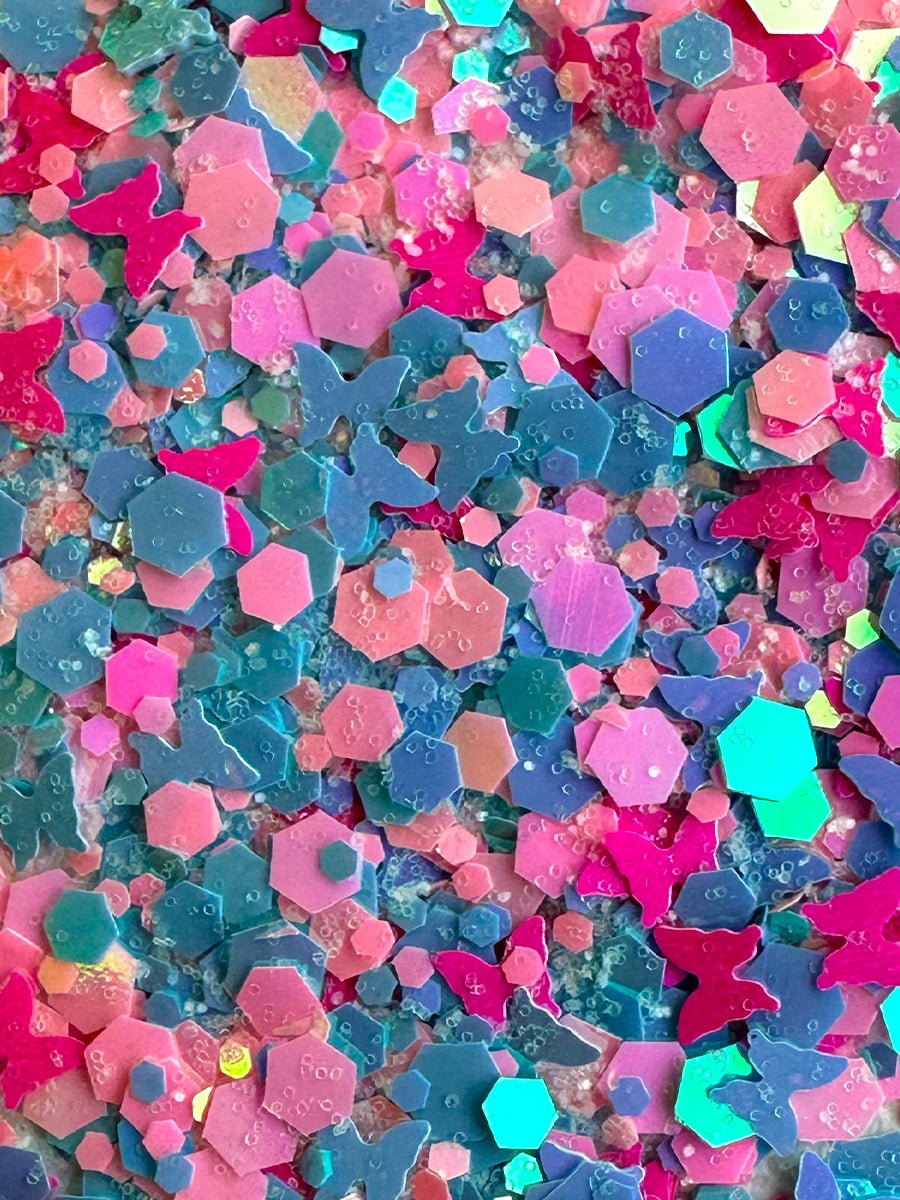 Glitter - Pastellfargede Sommerfugler | Nailster Norway