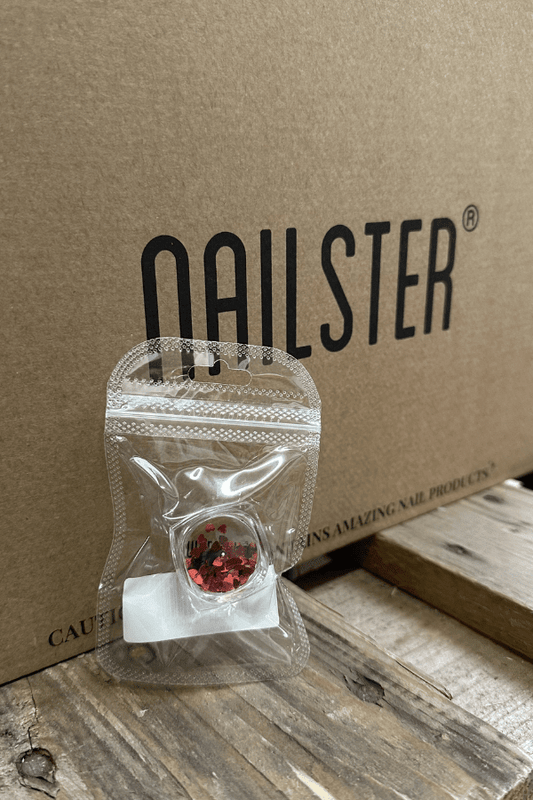 Glitter - Rød Hjerteformet