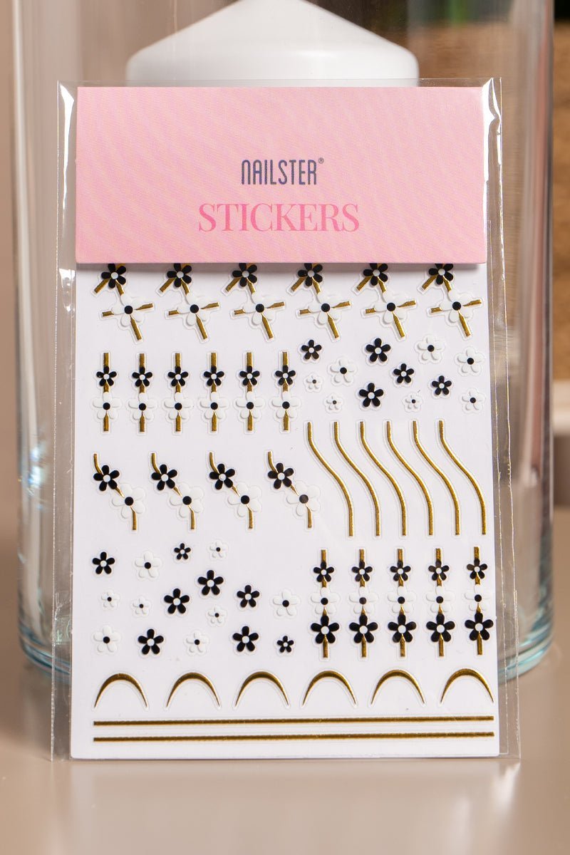 Golden Flowers Stickers | Nailster Norway