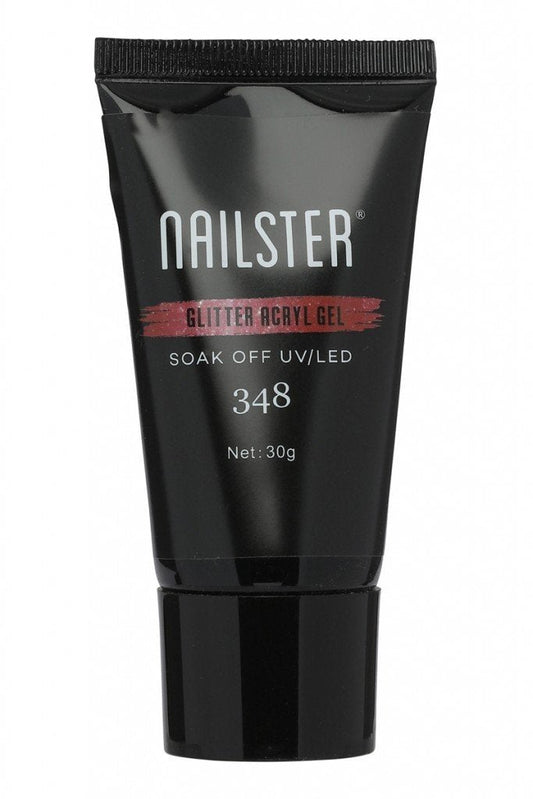 Polygel Glimmer Rød · 348 | Nailster Norway