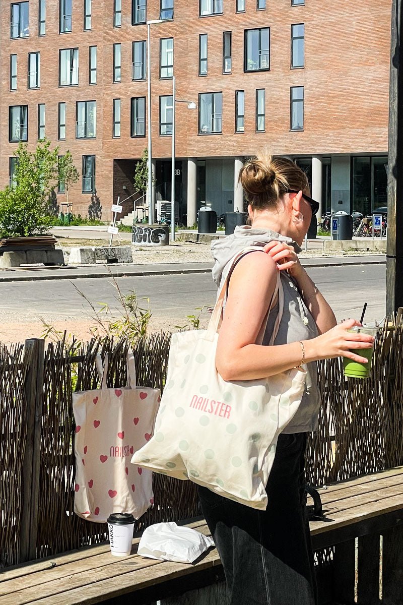 Tote Bag - Dusty Green Dots