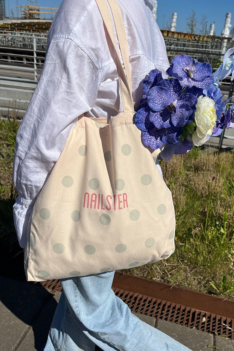 Tote Bag - Dusty Green Dots